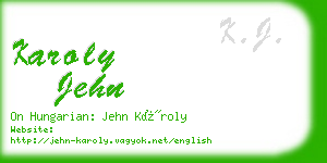 karoly jehn business card